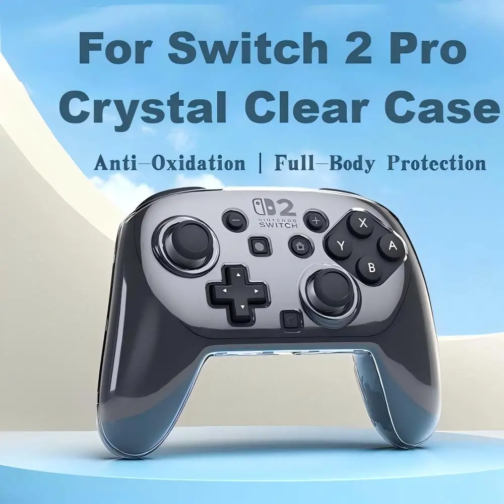 Clear Protective Case For Nintendo Switch 2 (2025), Transparent Slim Hard Shell For Switch 2 Accessories, Scratch & Shock Protection Cover With Screen Protector, 8 Thumb Grips(Not Dockable