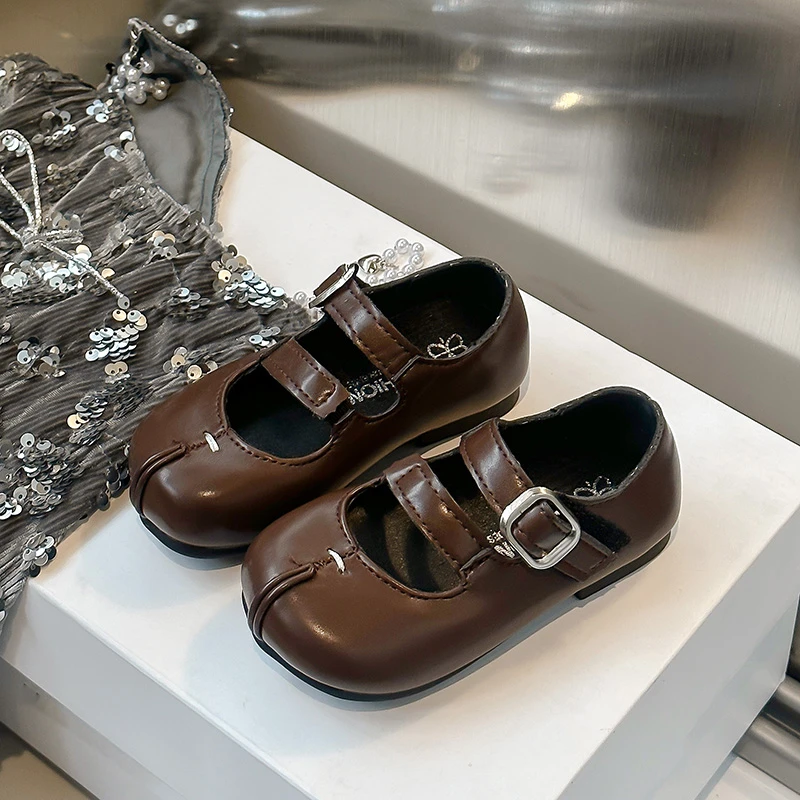 Leather Mary Jane Shoes for Girls Autumn