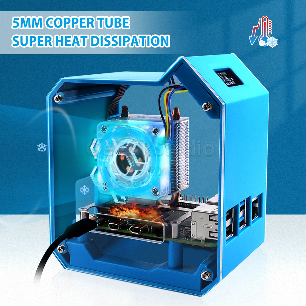 Suporte do Ventilador de Refrigeração para Raspberry pi 4b Mini Tower Case Enlosure Shell com Ice Tower Abs Novo - Imagem 5