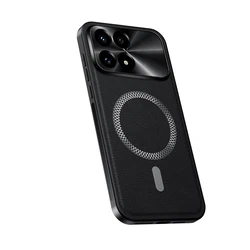 Luxury PU Leather Magnetic MagSafe Protective Back Cover Case for Redmi K90Pro Max (Black)
