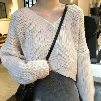 Harajuku Knitted Cardigan Women Casual Tops Spring and Sutumn Thin Sweater Jacket Cardigans Fashion Streetwear Blusas Ropa Mujer