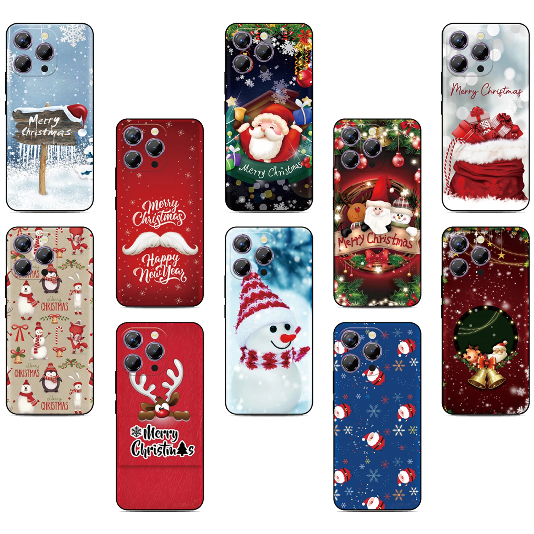 Festive Merry Christmas Design Phone Case - Back Cover