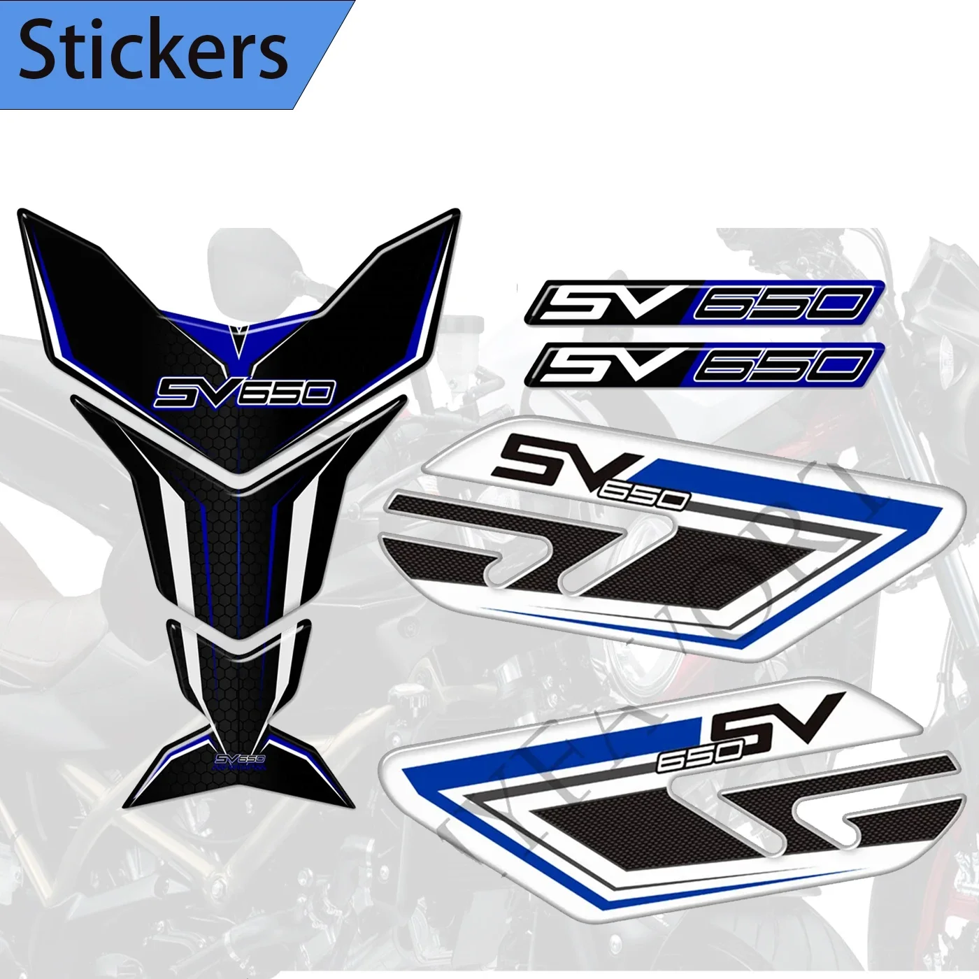 For Suzuki SV650A SV650X SV650 S X Decals Tank Pad Grips Protector Gas Fuel Oil Knee 2016 2017 -2022 3d resin motorcycle tank pad protector sticker case for suzuki sv650 sv 650 sv650a sv650x abs