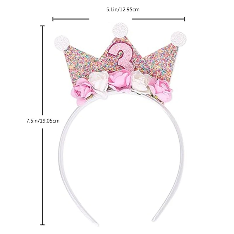 Sparkling Birthday Hairbands Headbands Costume Birthday Headpiece Baby Sequined Hair Hoop P31B