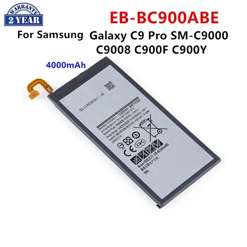 Абсолютно новый телефон, 4000 мАч, запасной аккумулятор для Samsung Galaxy C9 Pro, EB-BC900ABE C9008 C900F C900Y