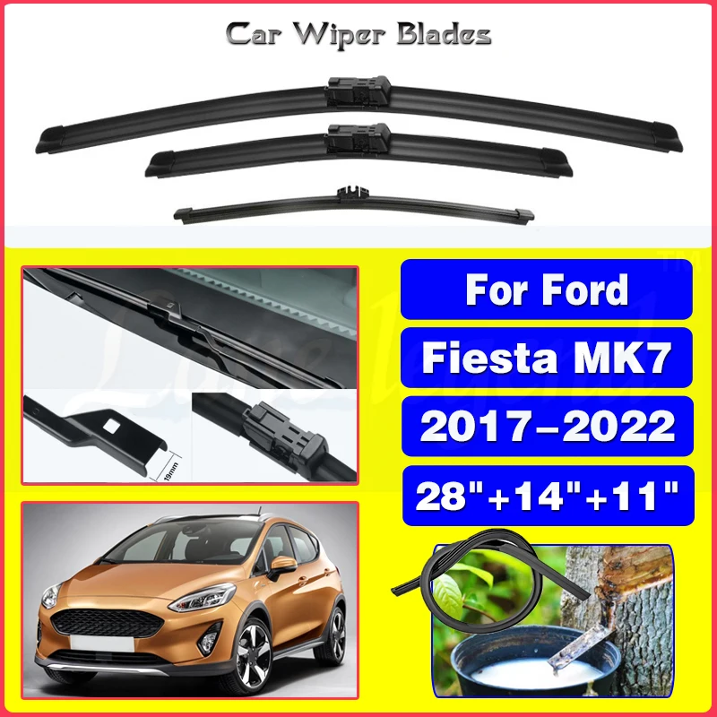 

Front Rear Windshield Wiper Blades Set For Ford Fiesta MK7 2017 2018 2019 2020 2021 2022 Windshield Windscreen Window 28"14"11"