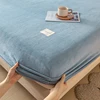 Velvet Thermal Mattress Cover Plush Sheet Elastic Mattress Cover Fluffy Velvet Fleece Bed Linen Couple Double Bed King Size 3