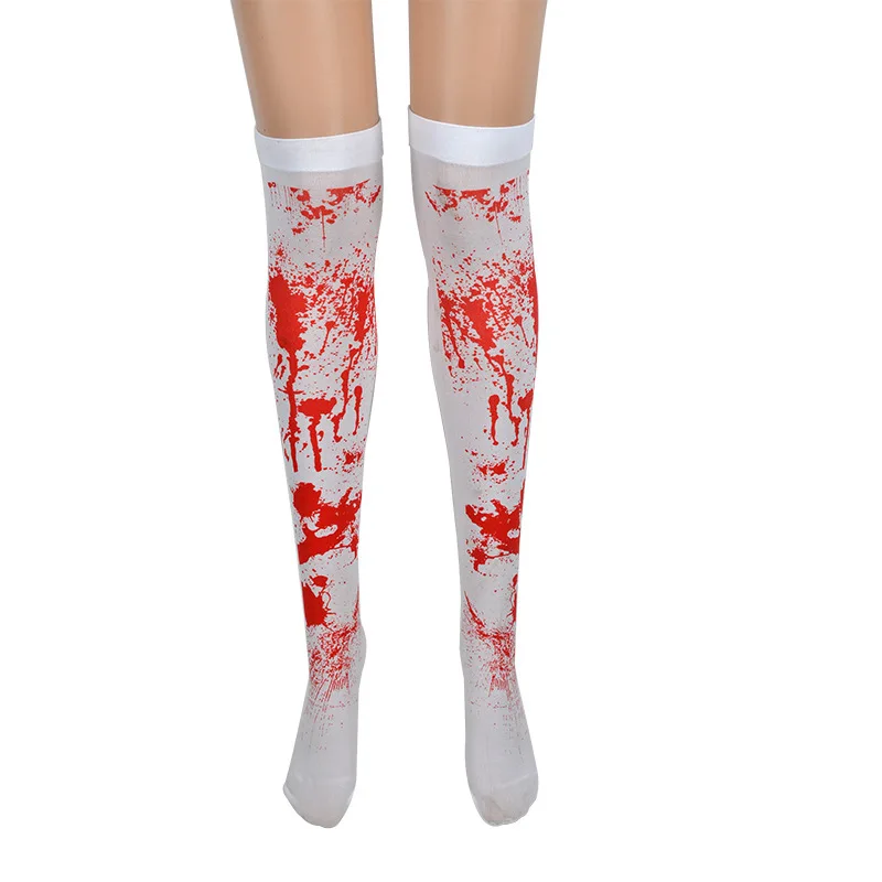 Halloween Horror Scar Blood Cosplay Jumpsuit Women Girls Bloodstain Printing Zentai Stocking Carnival Masquerade Party Bodysuit