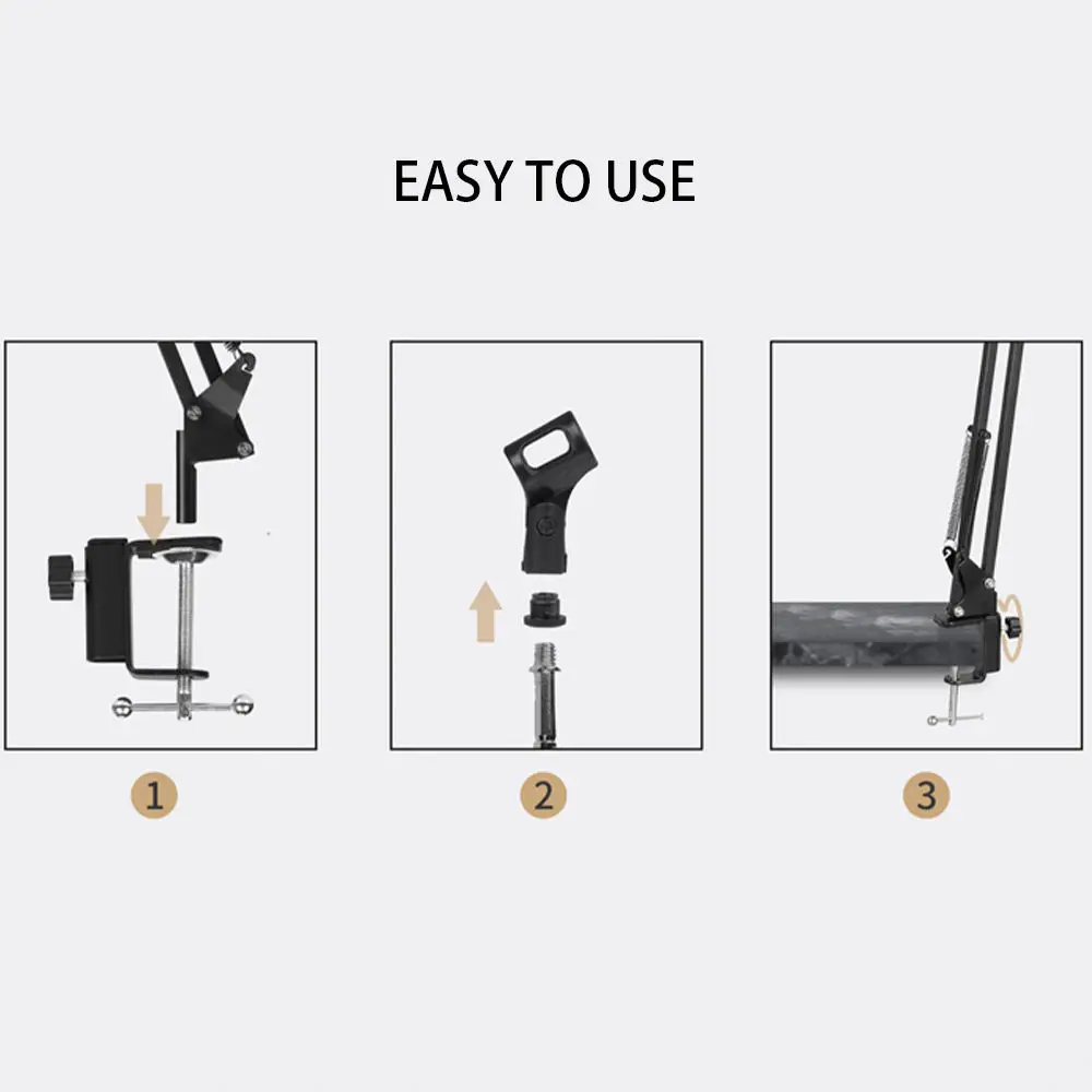 Microphone Stand Professional Flexible Desktop Hanging Adjustable Boom Scissor Arm for Podcast Streaming Youtube