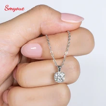 

Smyoue Four-jaw Real 1 Carat GRA Certified Moissanite Necklace 45cm 6.5mm White Gold 925 Sterling Silver Fine Jewelry Wholesale