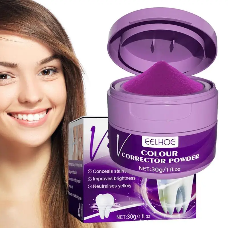 V34 Teeth Colour Corrector Powder Covering Up Yellow Stains On Teeth