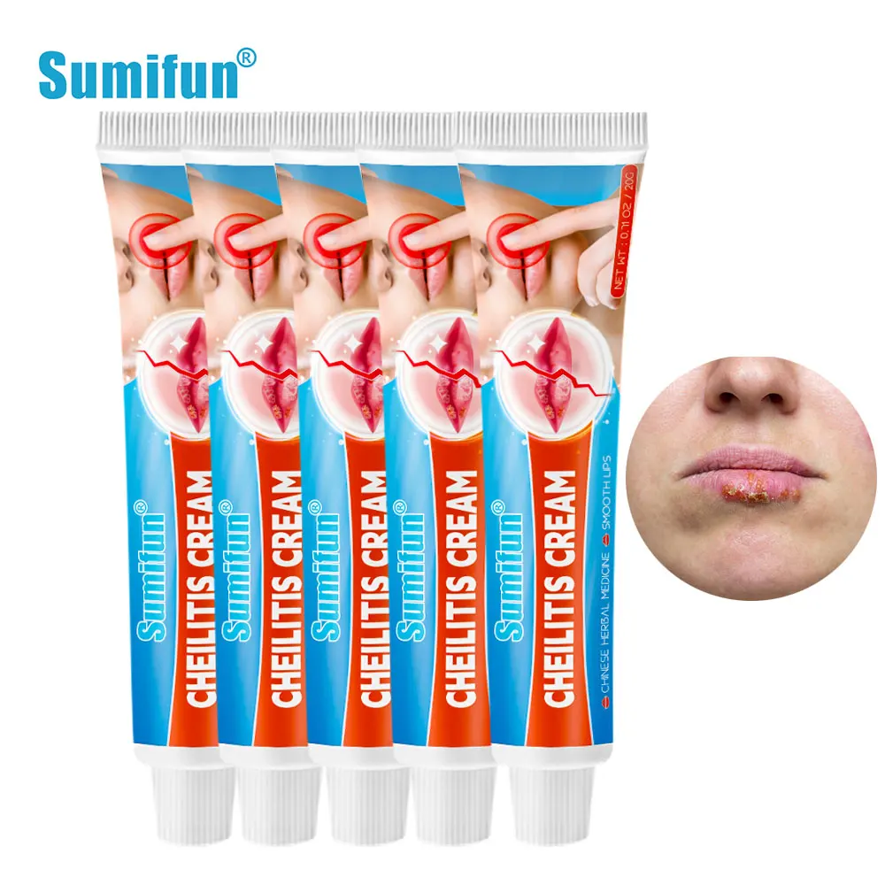 

Sumifun 5Pcs Cheilitis Cream Inflammation Repair Labial Herpes Antibacterial Ointment Chapped Lips Wrinkles Rehydration Women