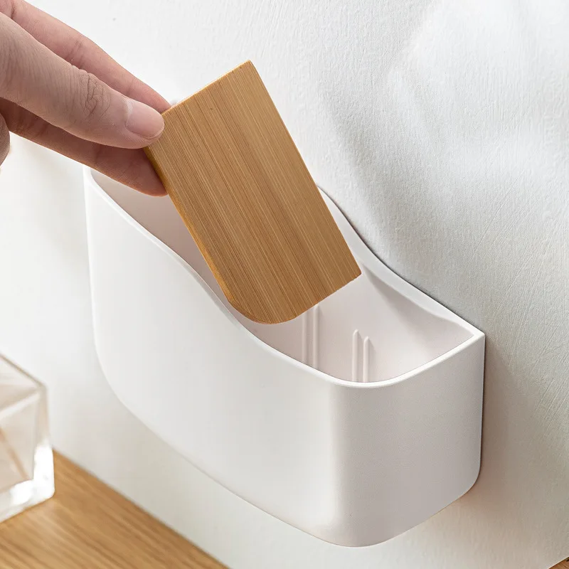 Wall Mounted Storage Box White Multi-Function Organizer Remote Control Storage Box for Tv Air Conditioner Cosmetic Storage Box 4
