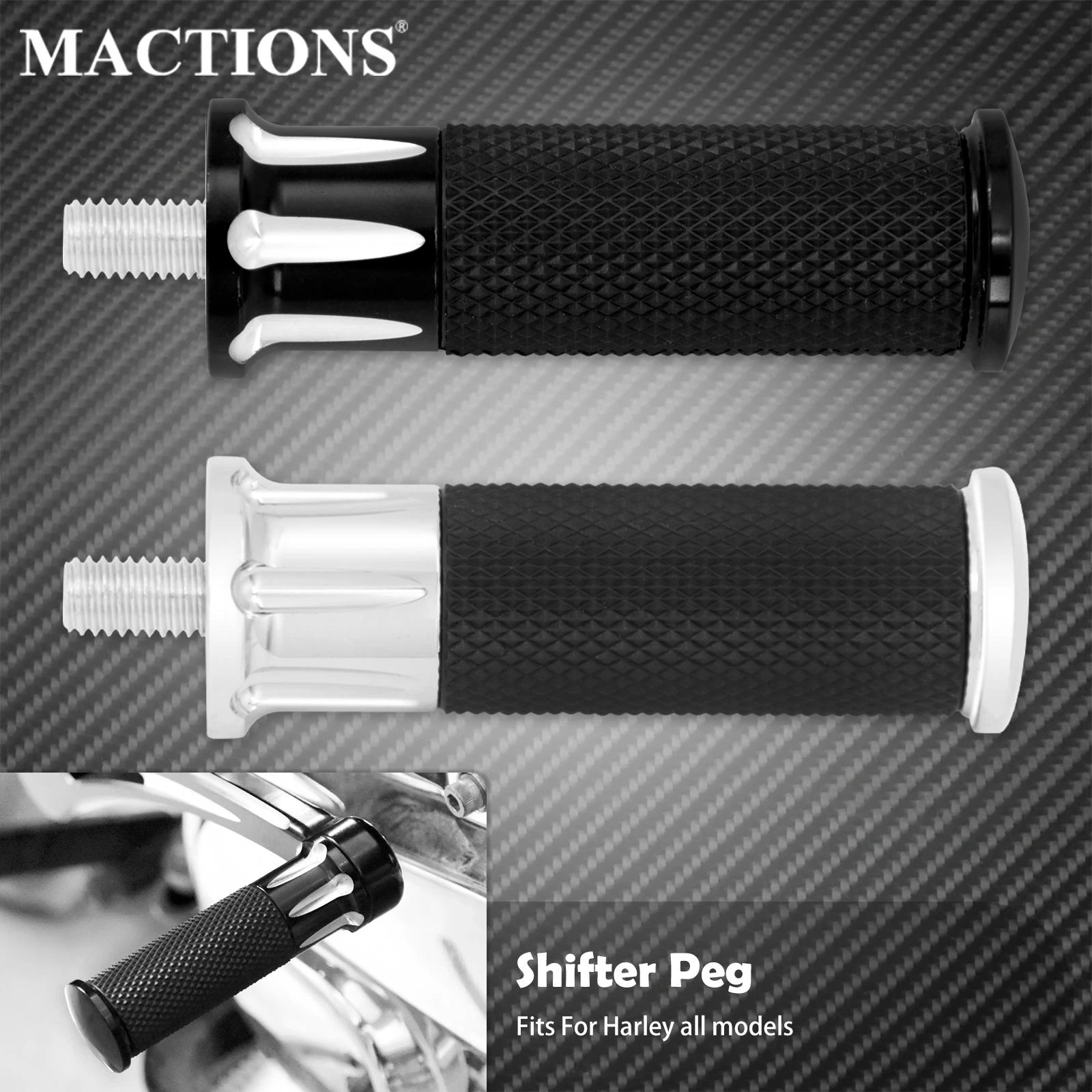 Motorcycle Cnc Shift Gear Lever Shifter Peg Black/chrome For Harley