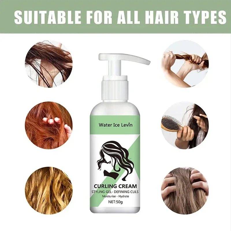 Curl Enhancers Curl Booster Defining Cream Hair Curling Moisturizing Styling Elastin Repair Curling Essence Hair Care