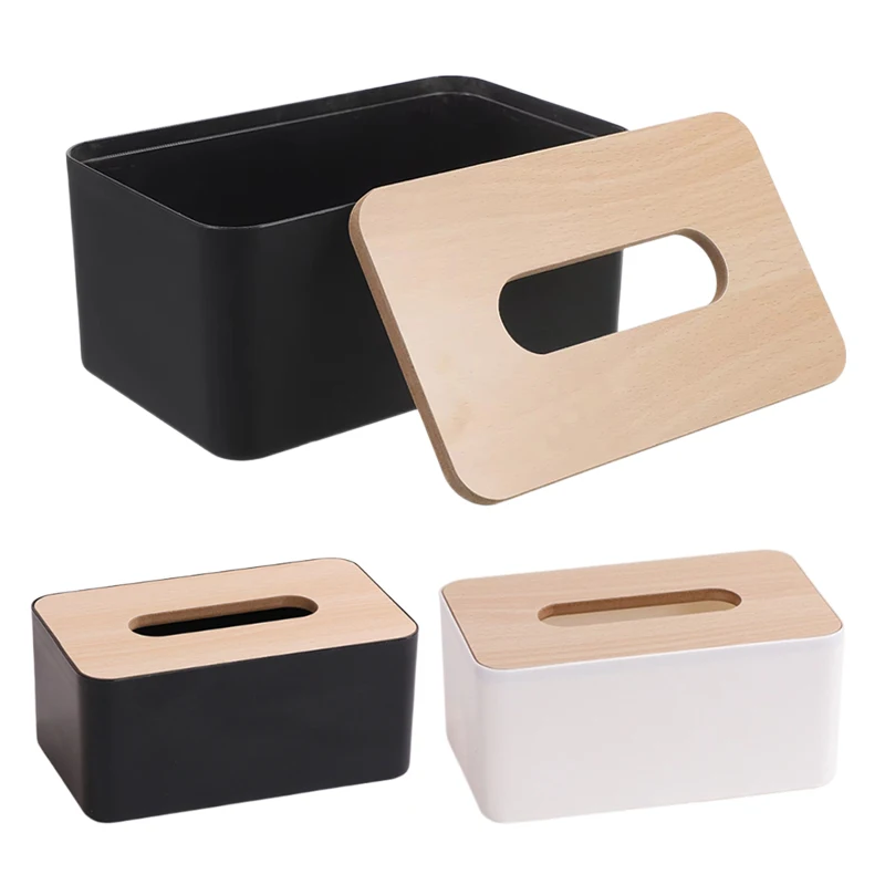 1/2pcs 티슈 박스 플라스틱 뚜껑이 있는 사각형 냅킨 홀더 컨테이너 젖은 티슈..
