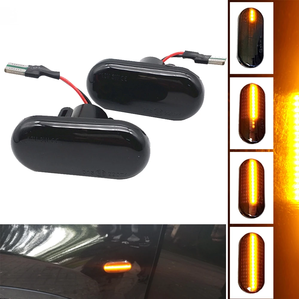 

2pcs For Nissan Opel Smart Fortwo Renault Clio 1 2 Kangoo Megane Espace Twingo Master LED Dynamic Side Marker Turn Signal Light
