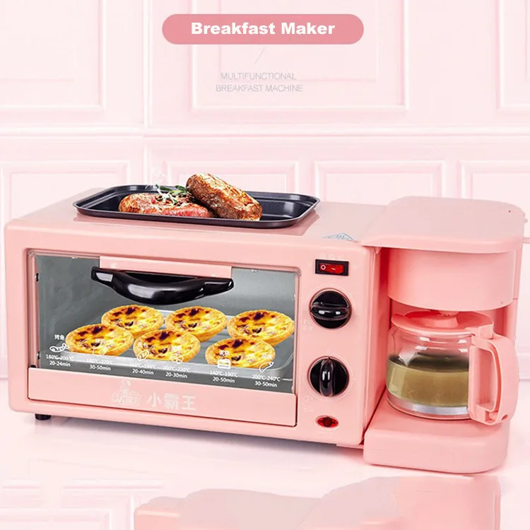 Three In One Breakfast Multifunctional Toaster Mini Bread Maker Household Small Oven Coffee Machine