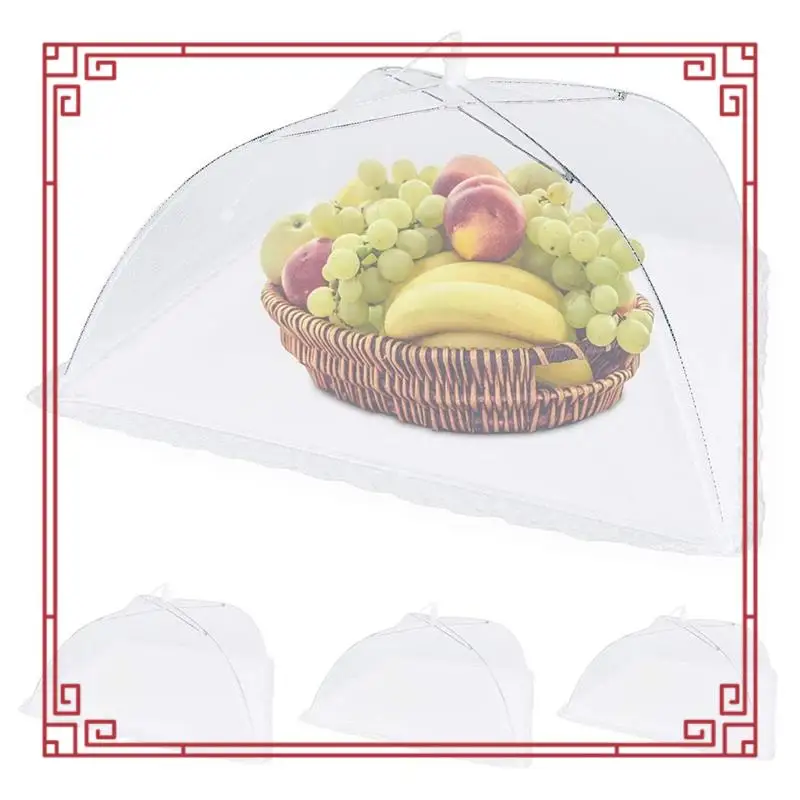 4 Pack Mesh Food Cover -14 Inch/16 Inch /17 Inch -Up Food Cover Tent Reusable&Collapsible Nets