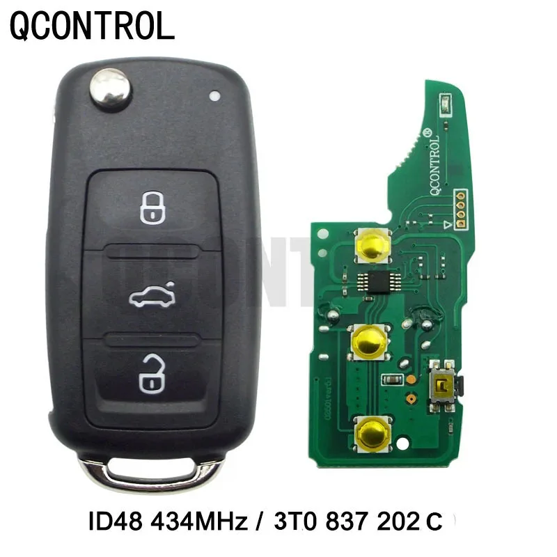 

QCONTROL 3 BTCar Remote Key 434 MHz for 3T0837202C/5FA010413-01 for Citigo/Fabia/Octavia/Rapid/Roomster/Superb/Yeti for Skoda