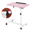 Portable Multifunctional Removable Laptop Desk with Wheels Bed Sofa Books Snack Pink 5
