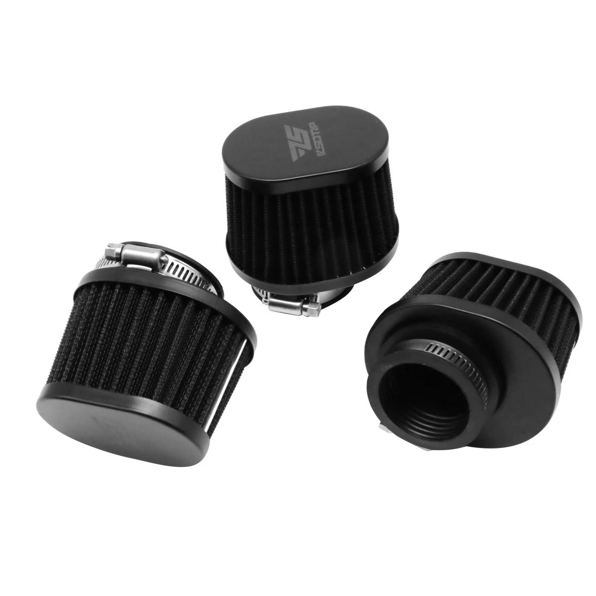 ZS MOTOS Universal Motorcycle Air Filter 50mm 55mm 60mm Clamp-On Air Filters Motorbike Intake Modified Accessory Black Color