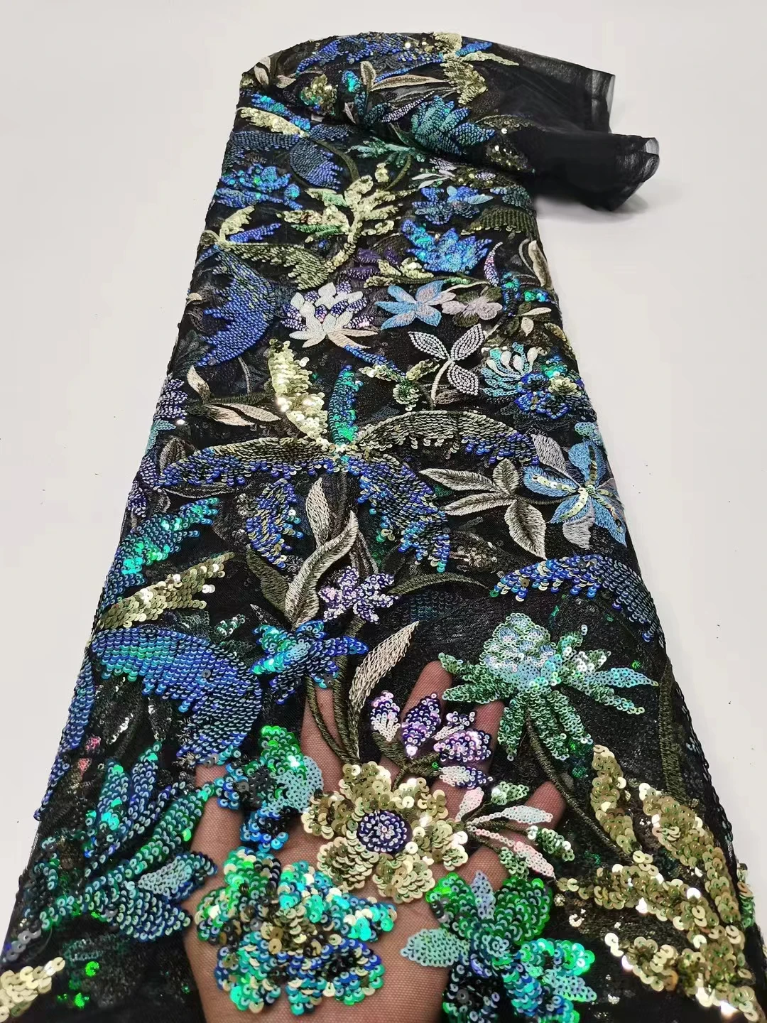 Tanio DUOFEIYA kolorowe cekiny koronki tkaniny 3D kwiaty koronki tkaniny sklep