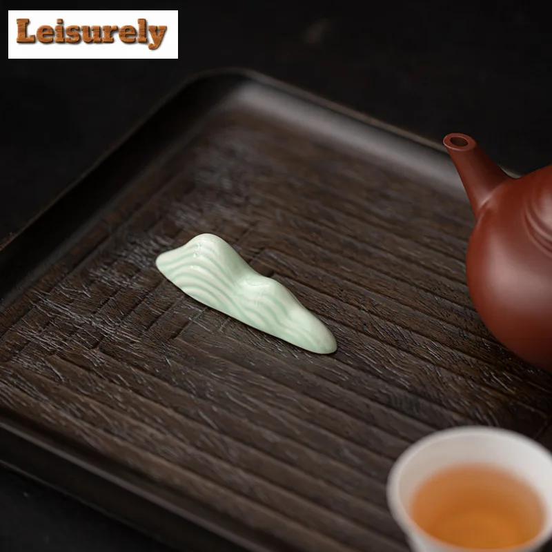 Mountain Shape Lake Stone Pen Holder Teapot Cover Holder Aesthetic Cover Frame Lid Bracket Zisha Pot Lid Shelf for Tea Ornaments