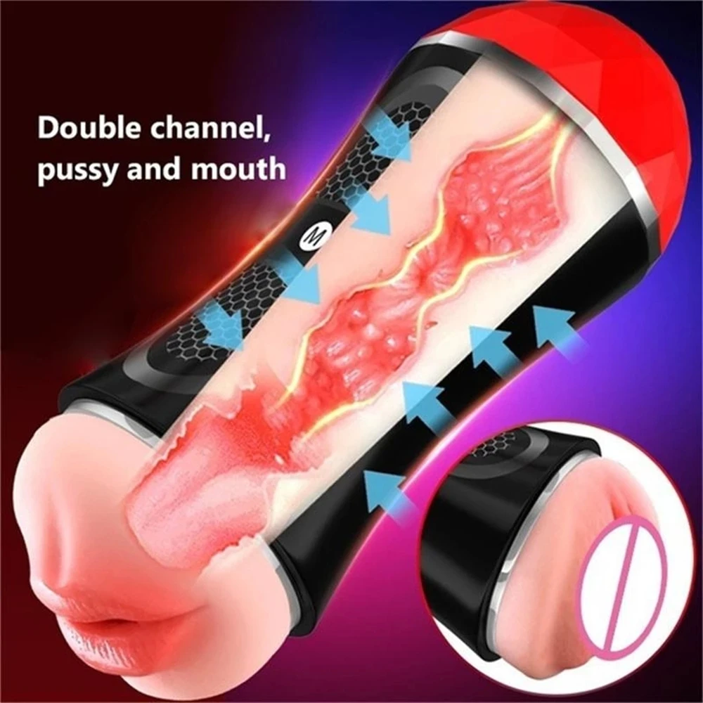 Male Masturbator Masturbator for Men Pocket Pussy Sex Toys Real Mouth Vagina Vacuum Sucking Blowjob Machine Cup Adults 18