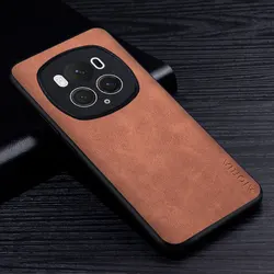 Premium PU Leather Scratch-Resistant Phone Case - Solid Color Protective Cover for Magic 6 Lite (Brown)