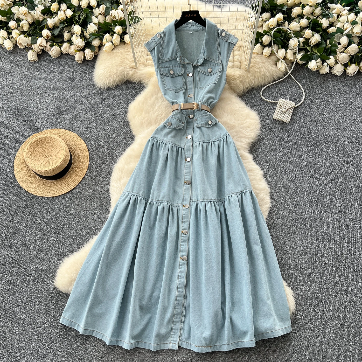 Vintage Elegant turn-down collar Single Breasted dress Vacation Midi Dress  Women Fashion Spring dresses - AliExpress 200000345