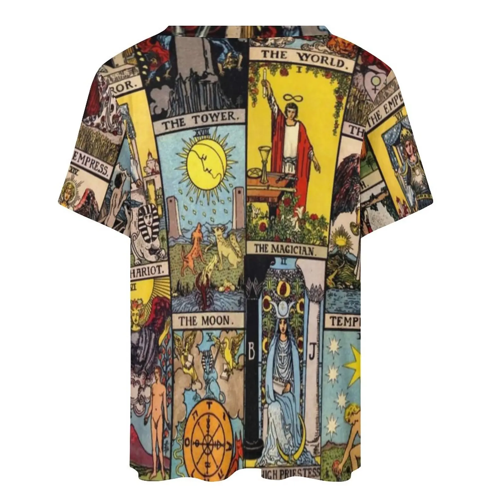 Vintage Moon T-Shirts Tarot Art Collage Basic T Shirt Short Sleeve Woman Retro Tee Shirt Summer Graphic Tees Plus Size 5XL 6XL