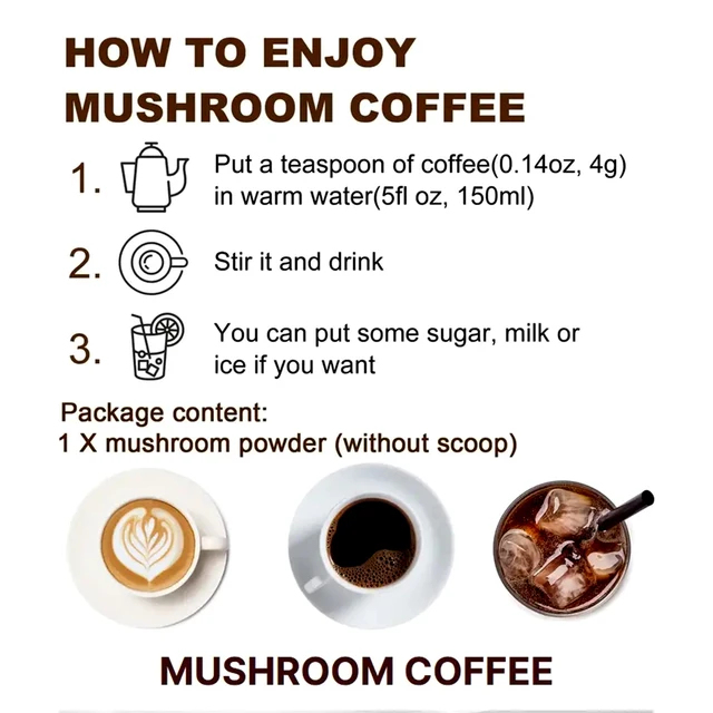 6-in-1 Organic Mushroom Powder - for Brain Health, Improved Focus, Fatigue Resistance and Digestive Support