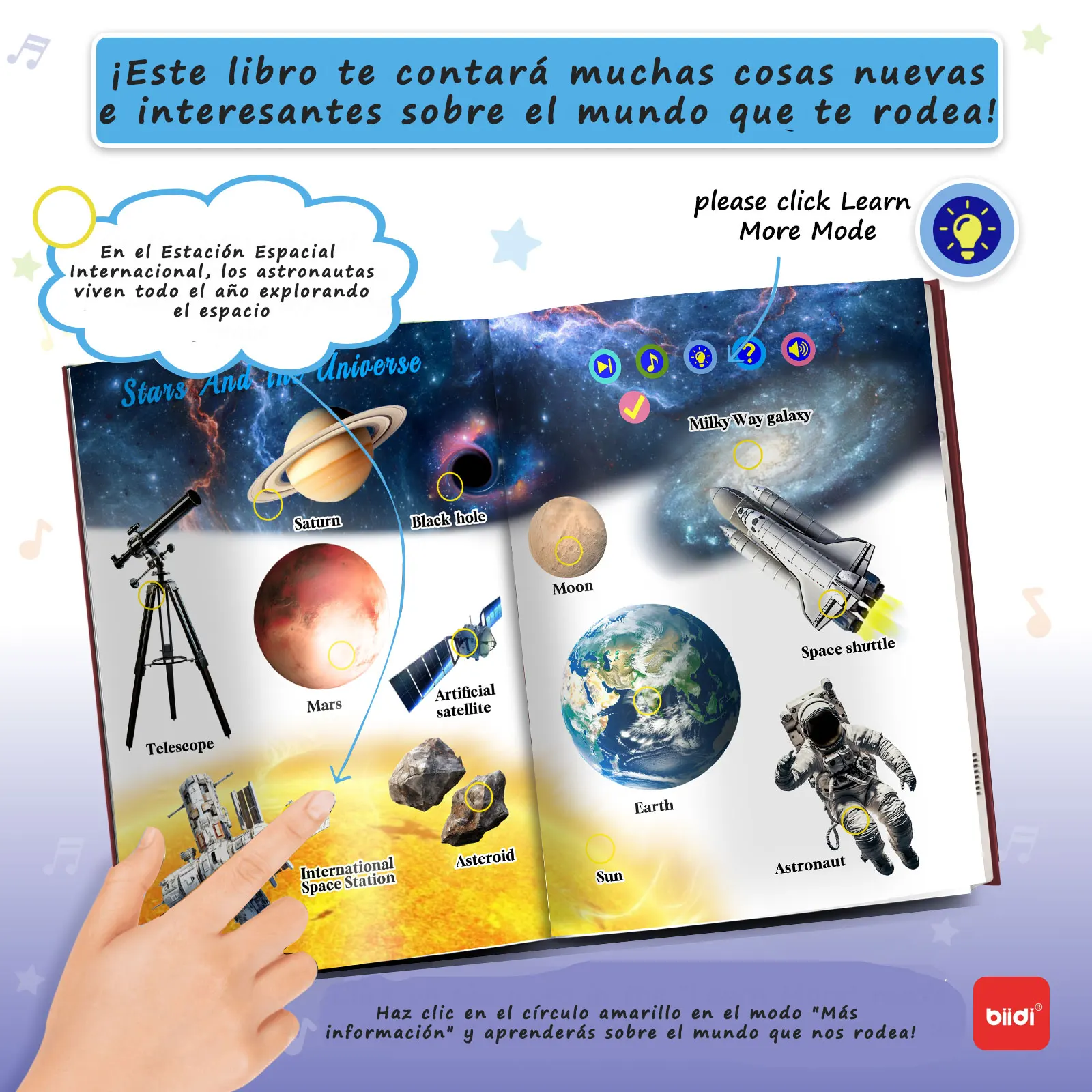 Spanish Enlightenment Early Education Learning Book Children Audio Book Kids Reading Cognitive Book For Christmas Birthday Gifts 3
