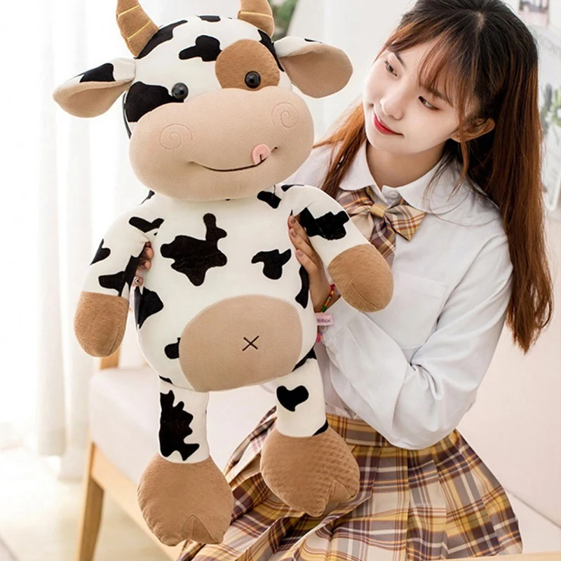 귀여운 소 봉제 인형, 여자 친구 어린이 장난감 선물, 봉제 인형 베개, 봉제 동물 인형