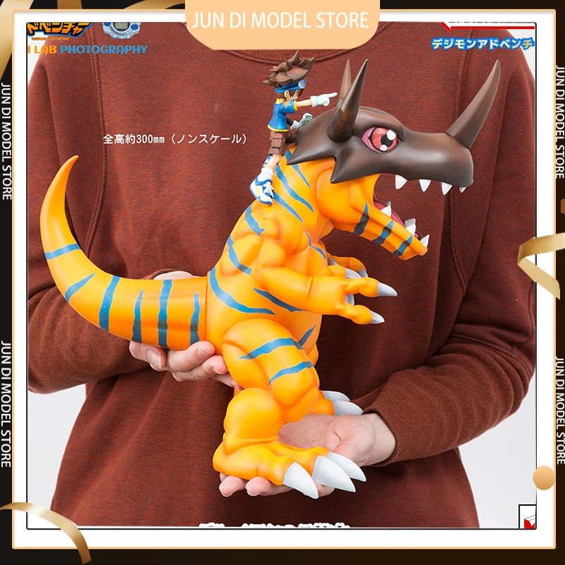 

New Japan Anime Digital Monster Greymon & Taichi Yagami Figure Toys 30cm Dinosaurs Model Larger Ornaments Birthday Gifts