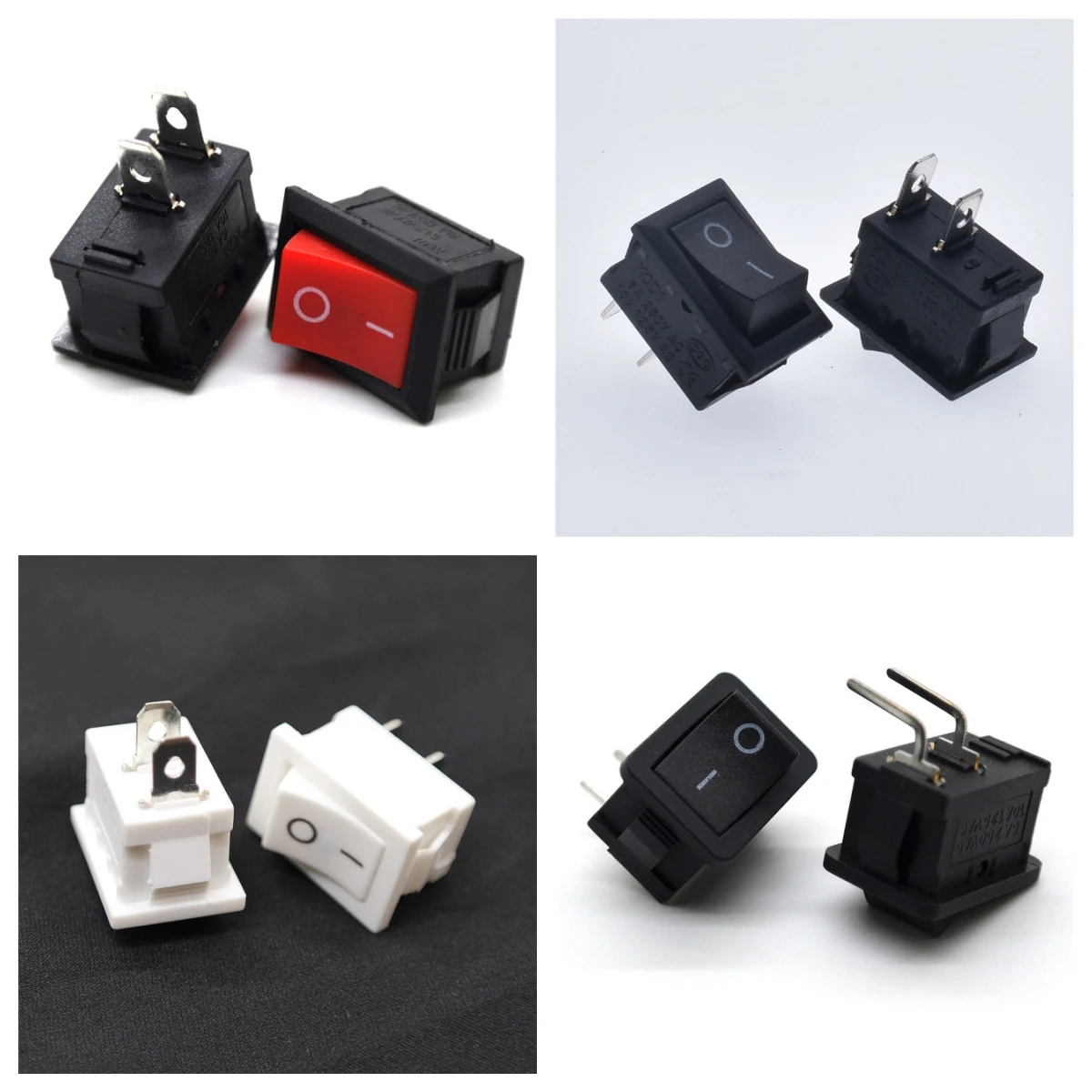 10Pcs Mini Push Button Switch 10x15mm SPST 2Pin 6A 250V KCD1 Snap-in on/Off Rocker Switch 21MM*15MM  Black Red and White no LED 10pcs 12v round rocker switch on off 2 pin spst campervan caravan motorhome 6a 250v23mm wide product stall 2 positions