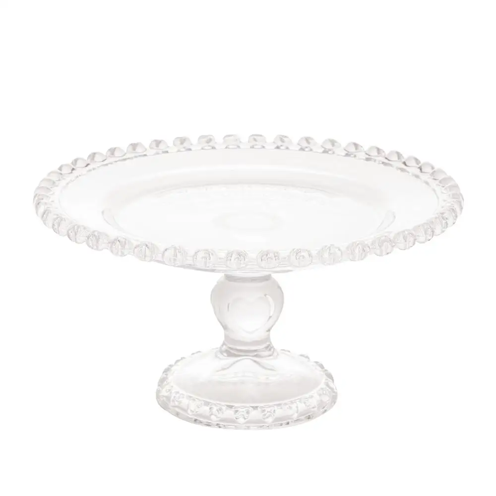 Prato C/Pé De Cristal Coração 19,5Cm X 10,5Cm