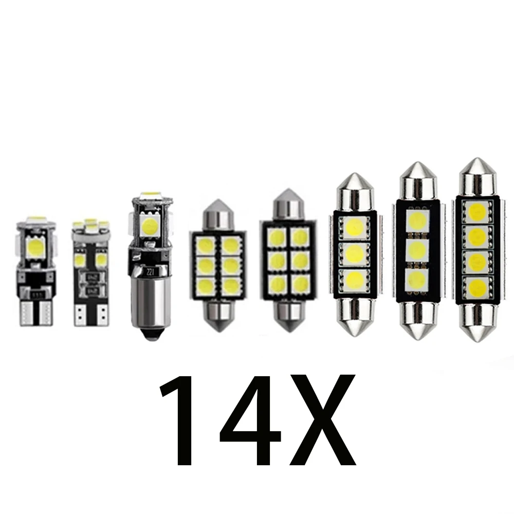 

14X W5W LED T10 Car Light For Audi A3 8p 2004-2013 Package Replace Bulbs White Auto Automobiles License Plate Lamp Read Drl Bulb