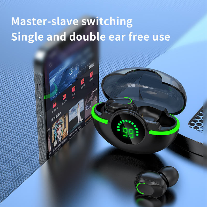 Ultra-Low Latency Bluetooth 5.3 Gaming Earbuds with LED Display - Extended Playtime & Esports Design