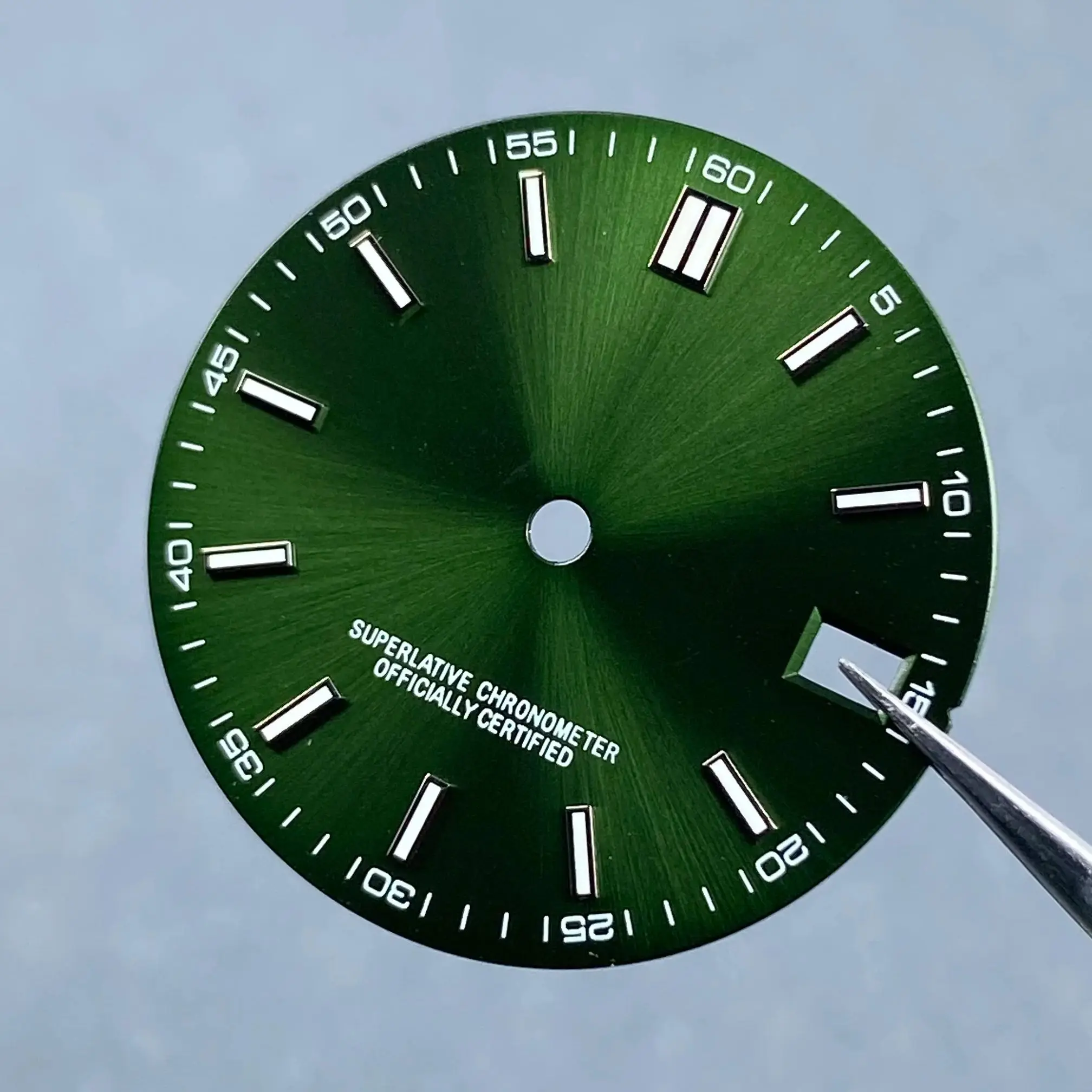 Green Luminous 28.5MM Watch Dial with Hands - NH35/NH36 Movement-Compatible Watch Accessory