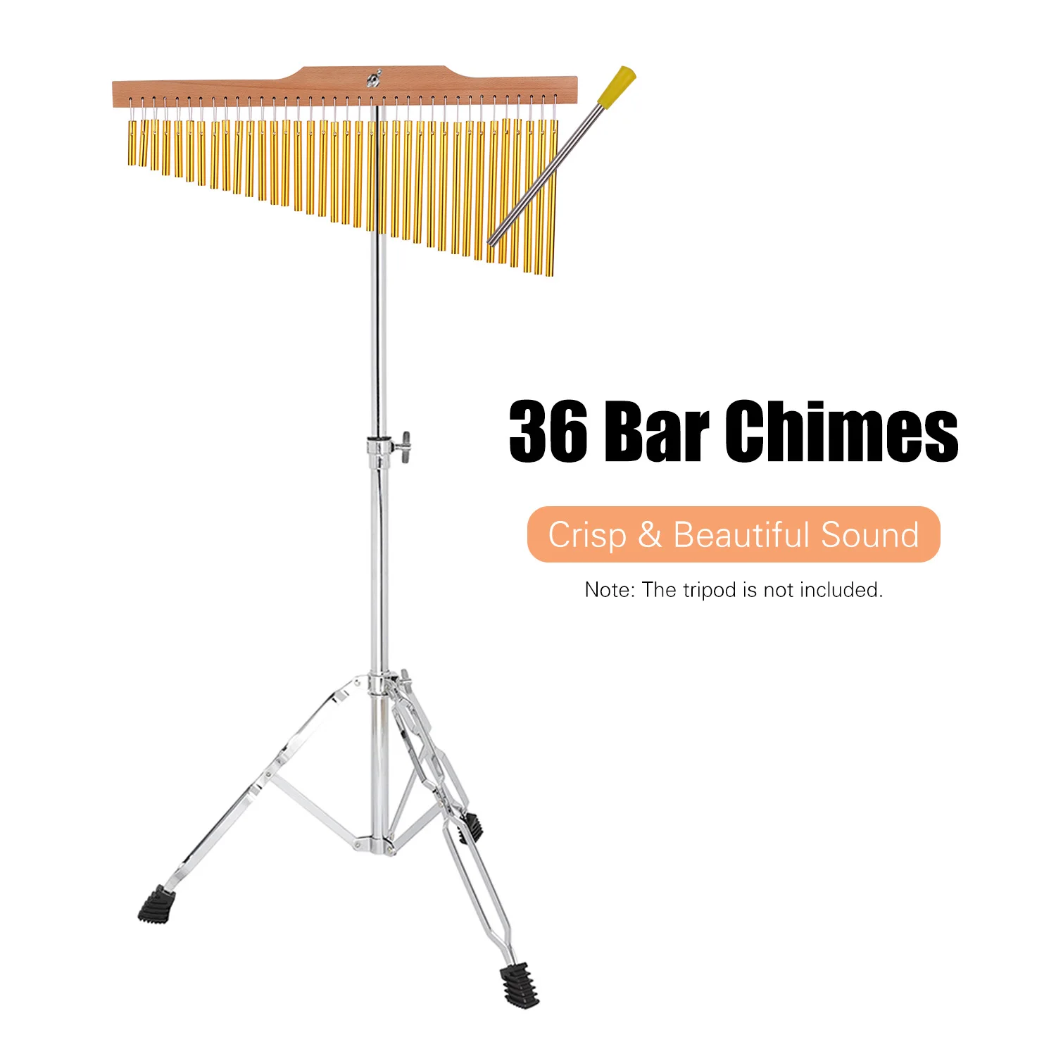 Bamboo Wind Chimes Meditation Chimes Energy Chimes 36 Bar Chimes Gold Aluminum Alloy Wooden Bar For Holiday Parties
