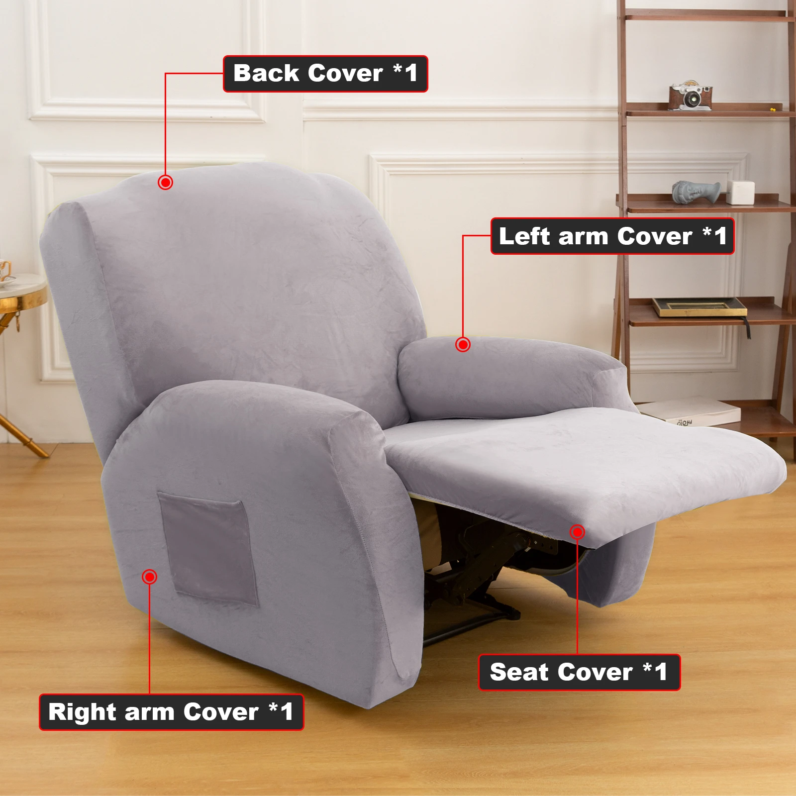 Velvet Stretch Recliner Chair Covers Recliner Covers for Electric
