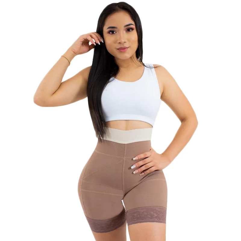 Sexy Lace High Waist Slimming Butt Lifter Body Shaper Shorts Daily Life Seamless Abdominal Control Flat Belly Shapewear
