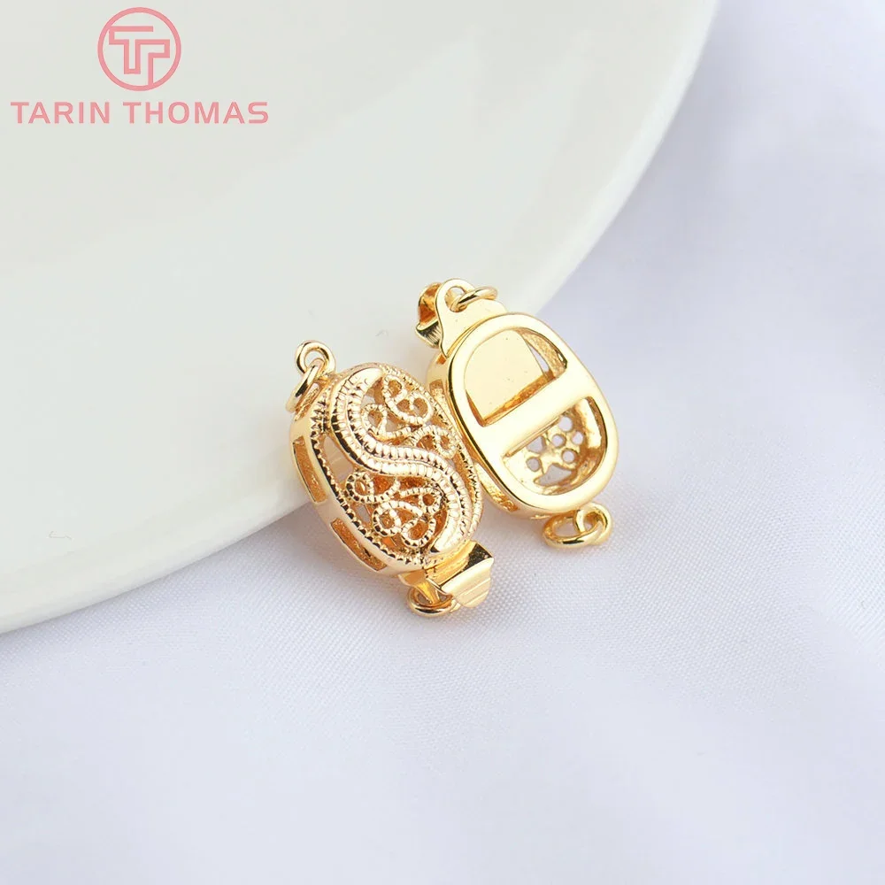 

(4849) 4PCS 9x12MM 24K Gold Color Brass Oval Connector Clasp High Quality Diy Jewelry Making Findings Accessories Wholesale