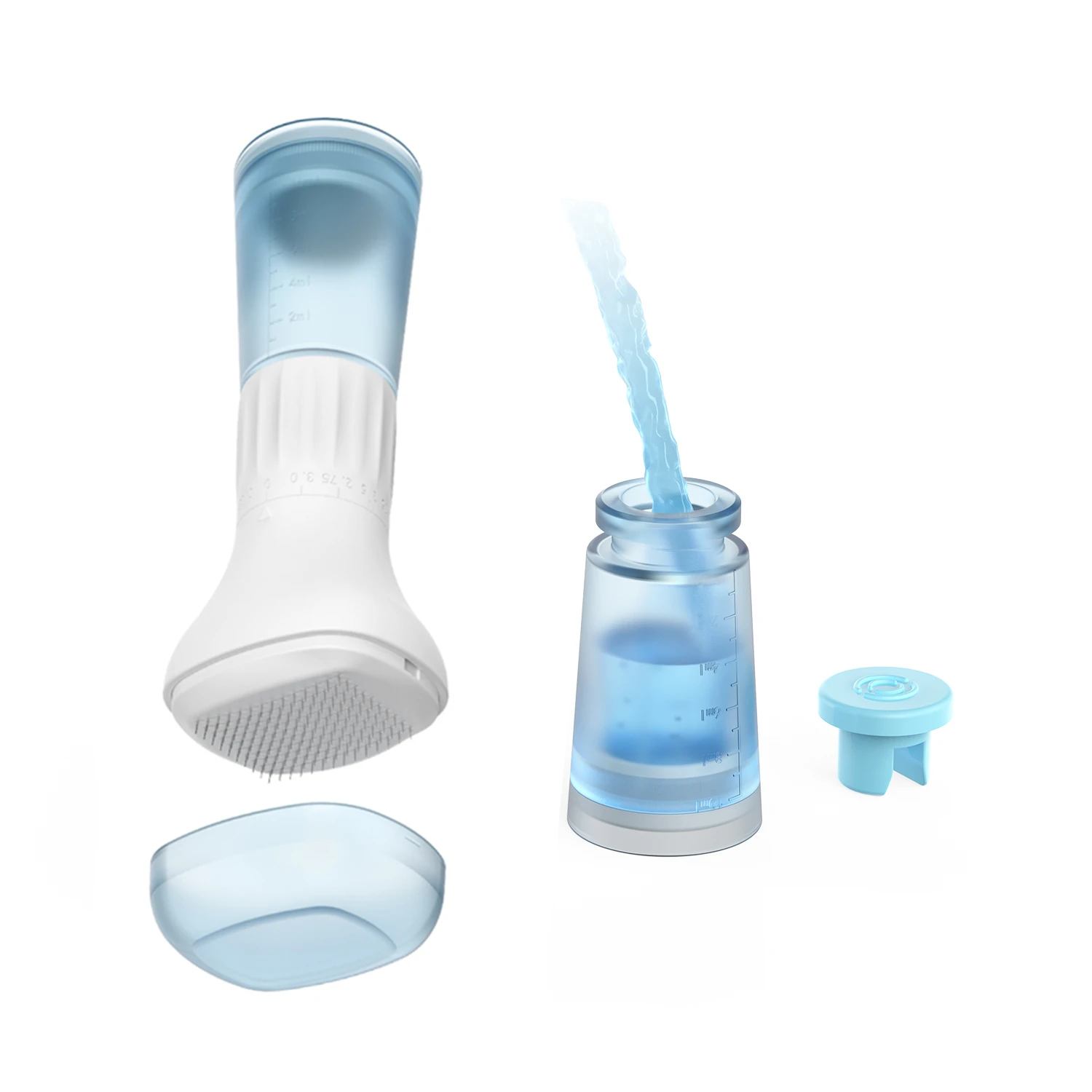 Nuevo S2 140 pines Derma Stamp Aguja ajustable con recipiente para suero Microneedle Maquillaje de belleza para el cuero cabelludo y el crecimiento del cabello Rostro_voghion.com