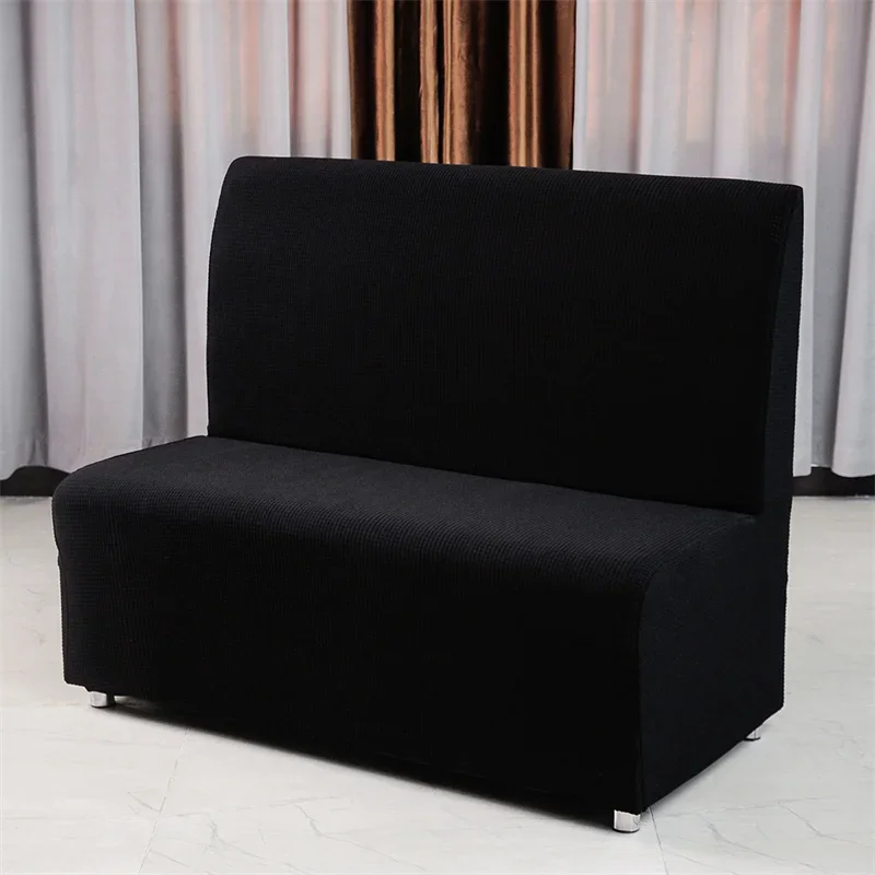 Stretch Armless Sofa Cover Hotel Sofa Slipcover Restaurant Elastic Polar Fleece Spandex Couch Slipcovers Home Internet Bar Cafe 3