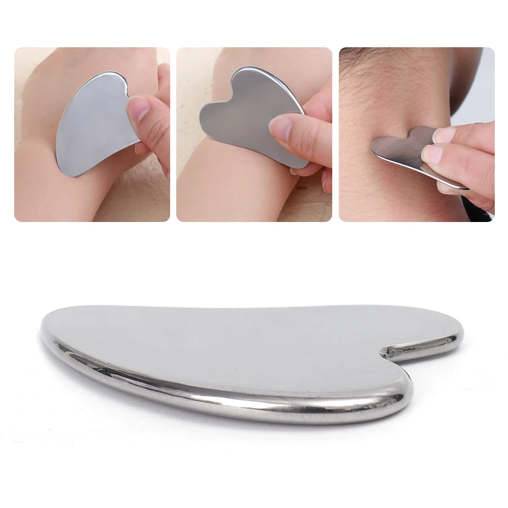 Stainless Steel Heart Shaped Massage Scraper for Face Neck Body Relaxation