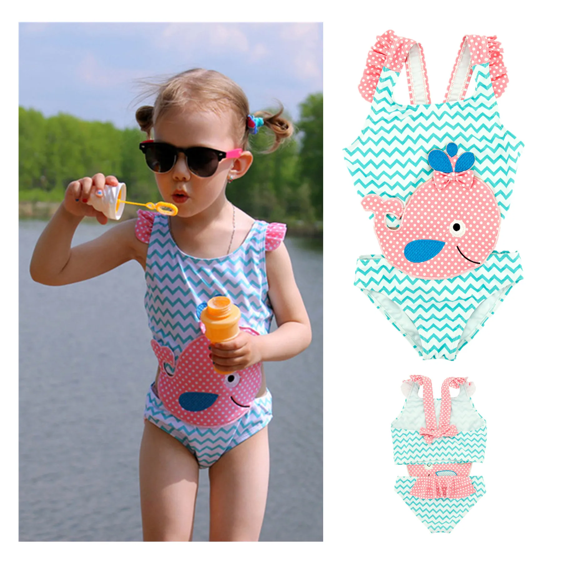 

Summer Baby One Piece Swimwear Kids Baby Girls Swimsuit Overalls 12M-8T Cartoon Children's Swimwear Unicorn One Piece Swimsuit