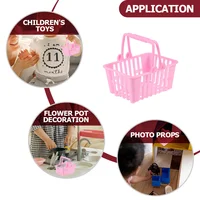 20 Pcs Girl Mini Shopping Basket Child Baskets Kids Grocery with Handles Storage Plastic for 2
